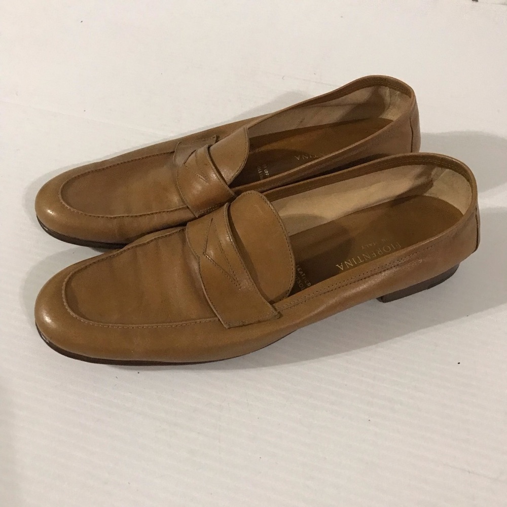 Silvia Fiorentina Tan Leather Penny Loafers - Women’s Size 10M